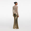 Gold Metallic Maxi Skirt