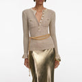 Gold Metallic Maxi Skirt