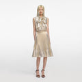 Gold Metallic Sleeveless Midi Dress