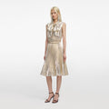 Gold Metallic Sleeveless Midi Dress