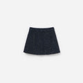 Navy Boucle Pleated Skirt