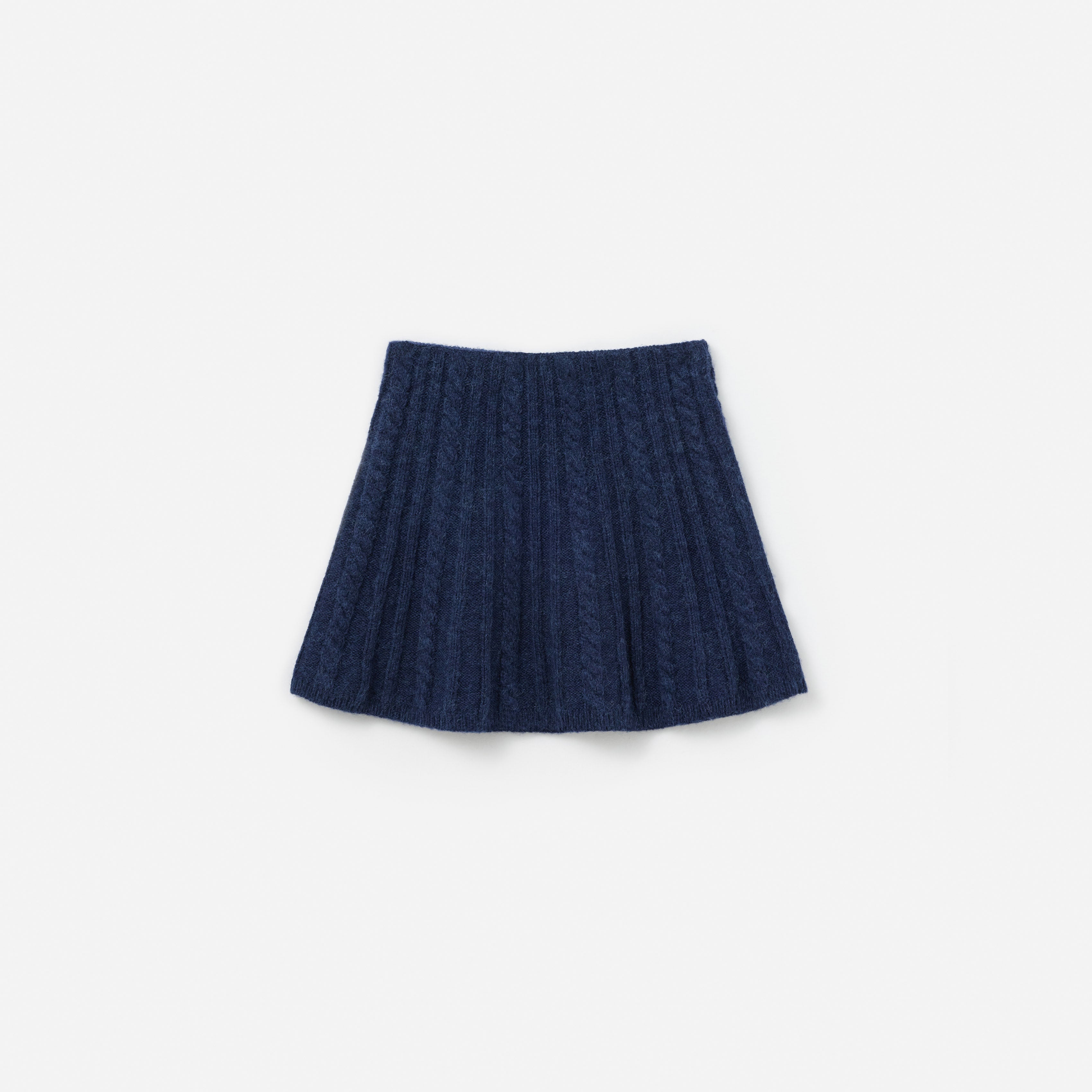 Navy Alpaca Knit Skirt