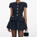 Navy Boucle Mini Dress