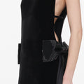 Black Velvet Bow Sides Maxi Dress