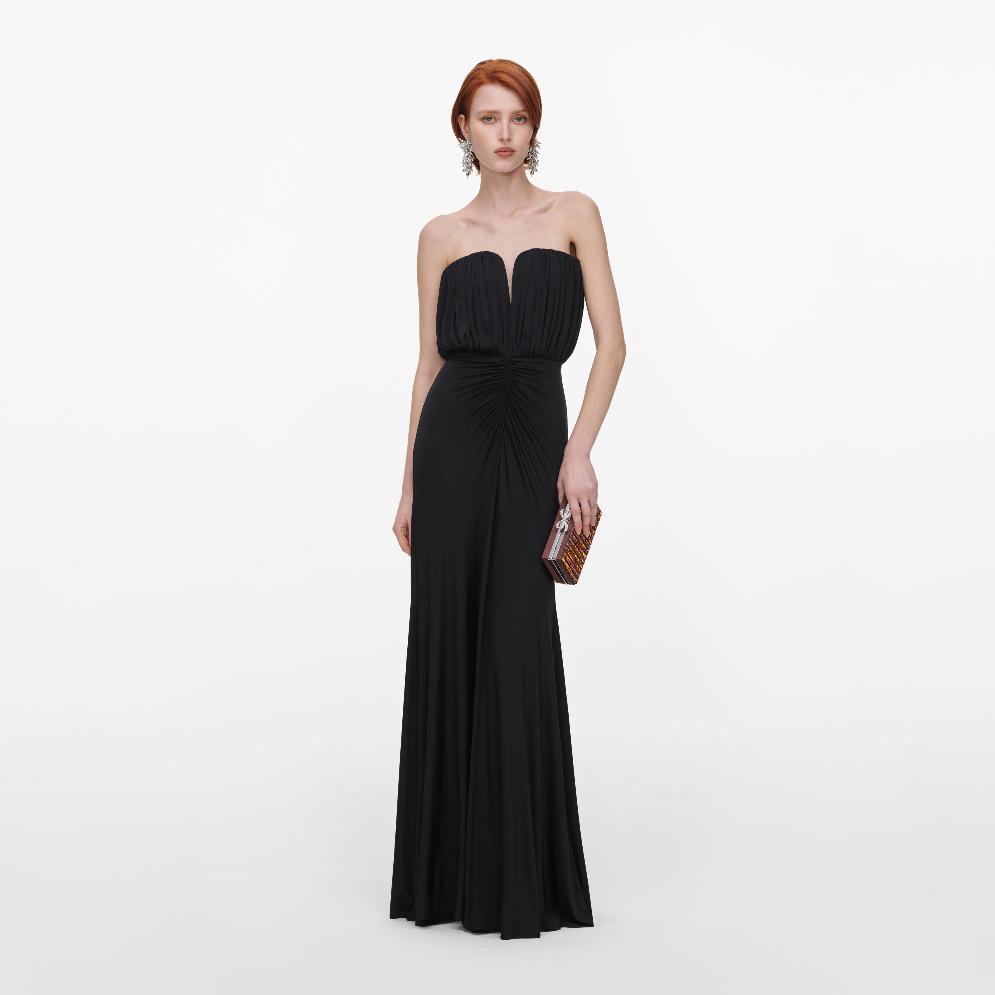 Black Jersey Bandeau Maxi Dress