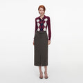 Burgundy Argyle Lightweight Jumper