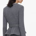 Grey Crystal Trim Knit Midi Dress