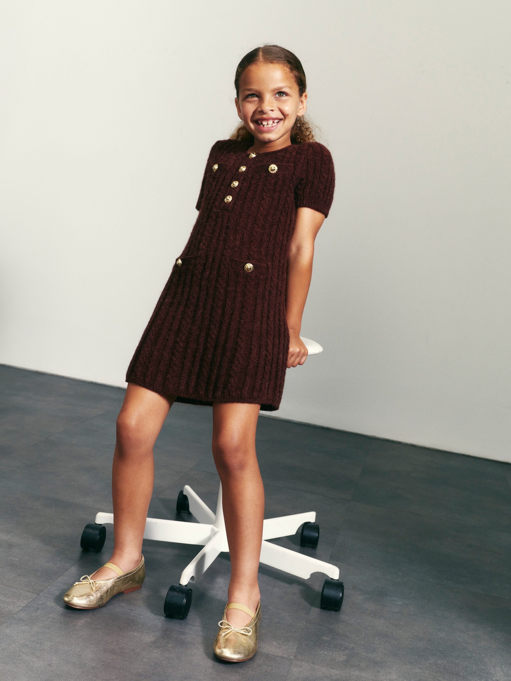 Brown Alpaca Knit Dress