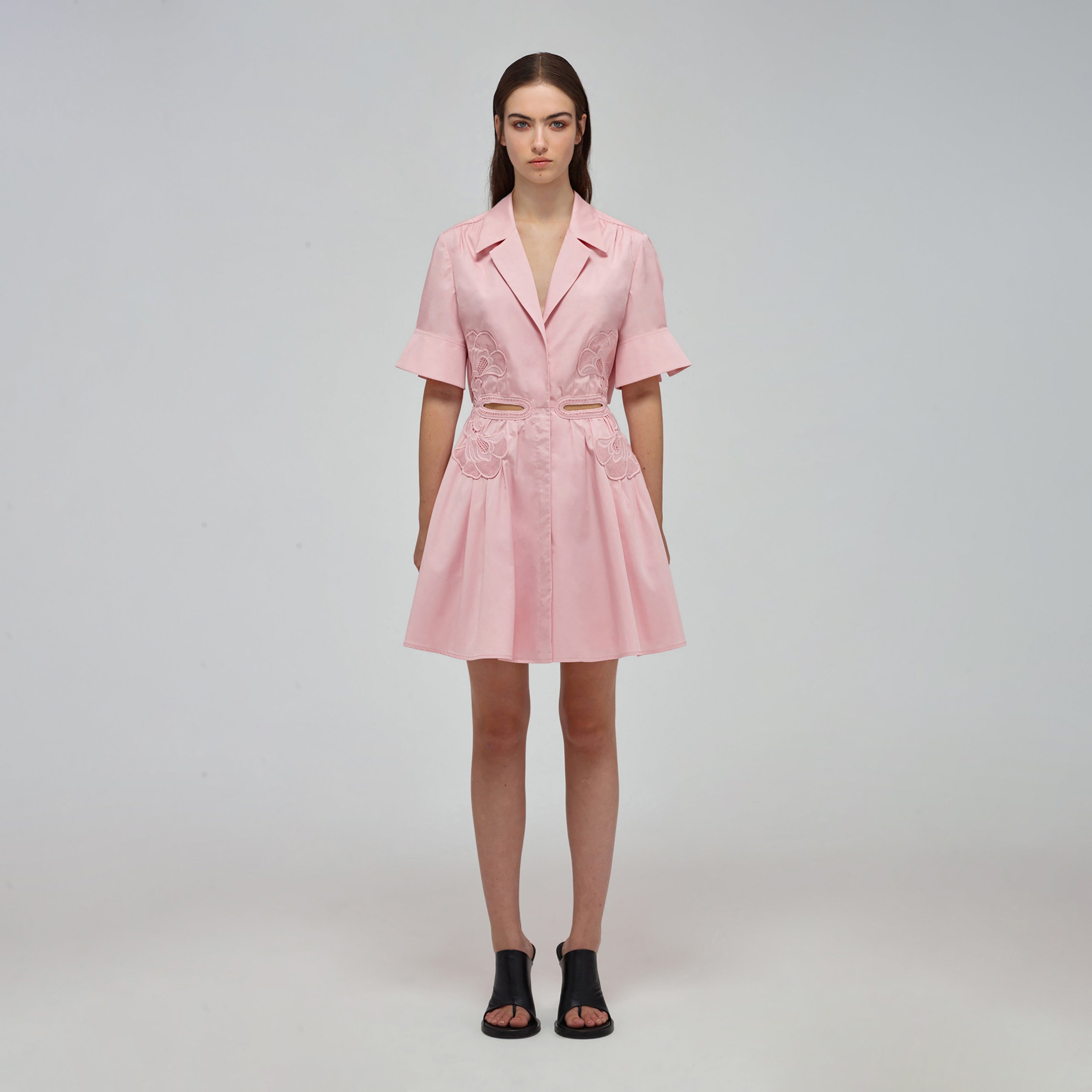 Pink Organic Cotton Cut Out Mini Dress