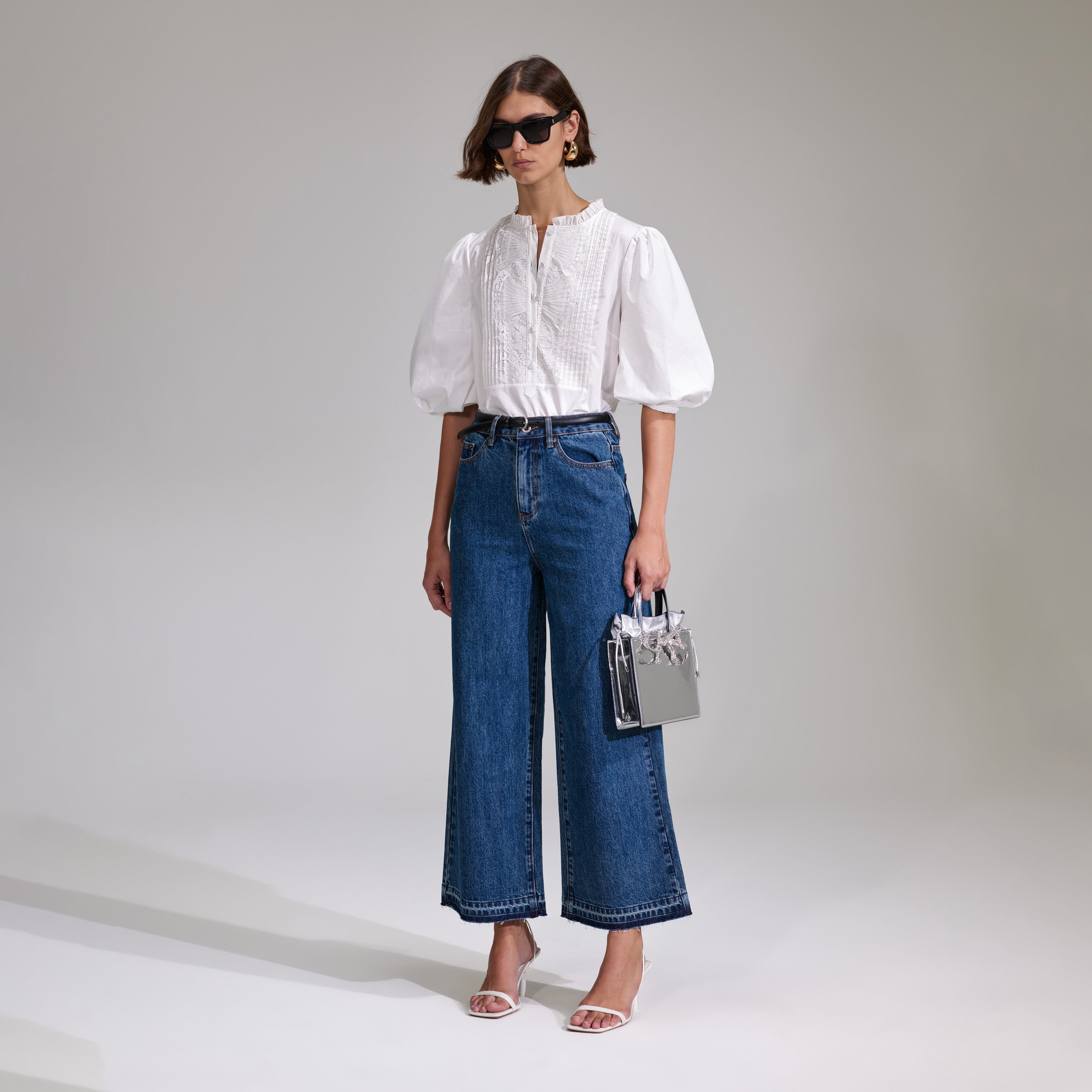 White Cotton Poplin Top