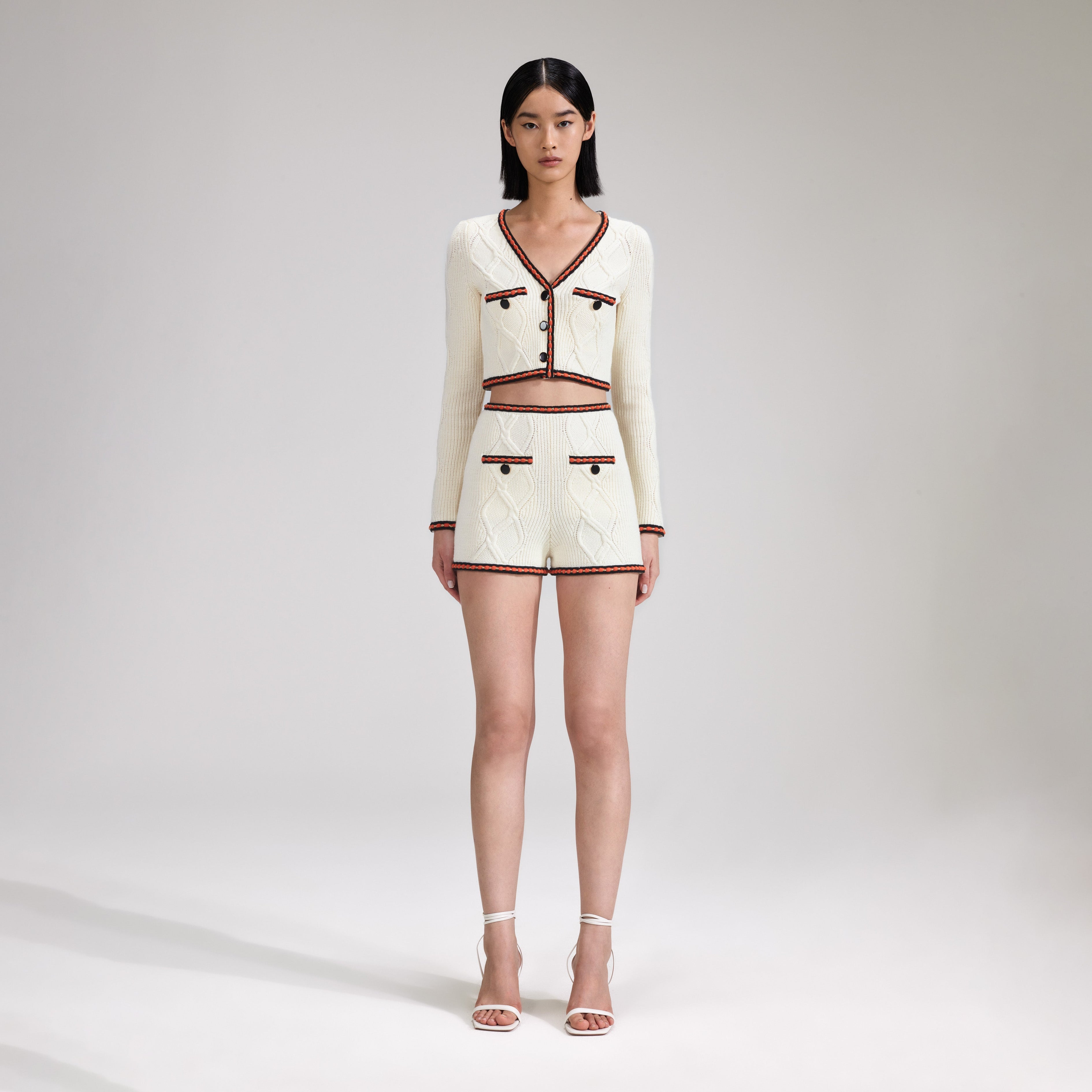 Cream Cable Knit Short