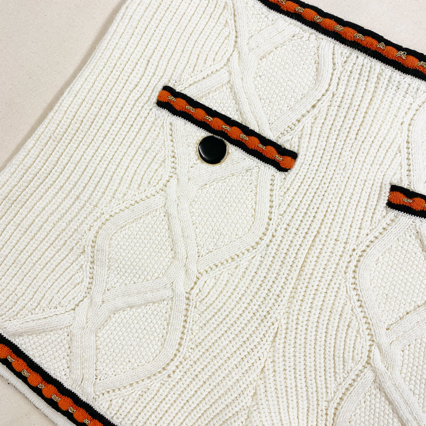 Cream Cable Knit Short