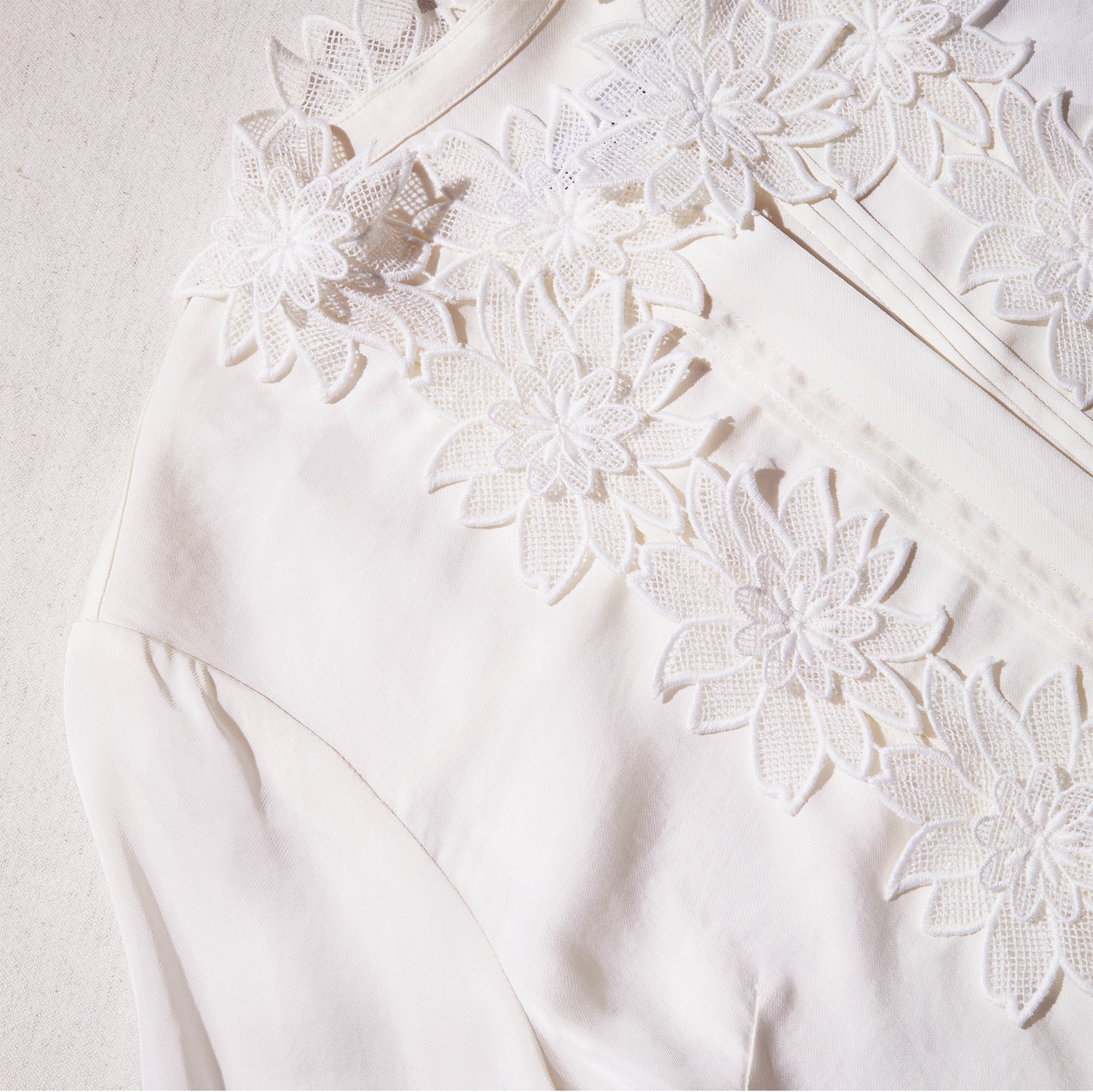 Cream Viscose Flower Top