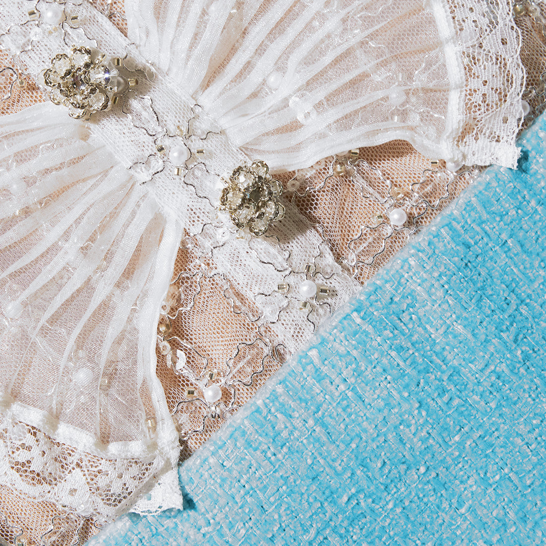 Blue Boucle Mini Dress