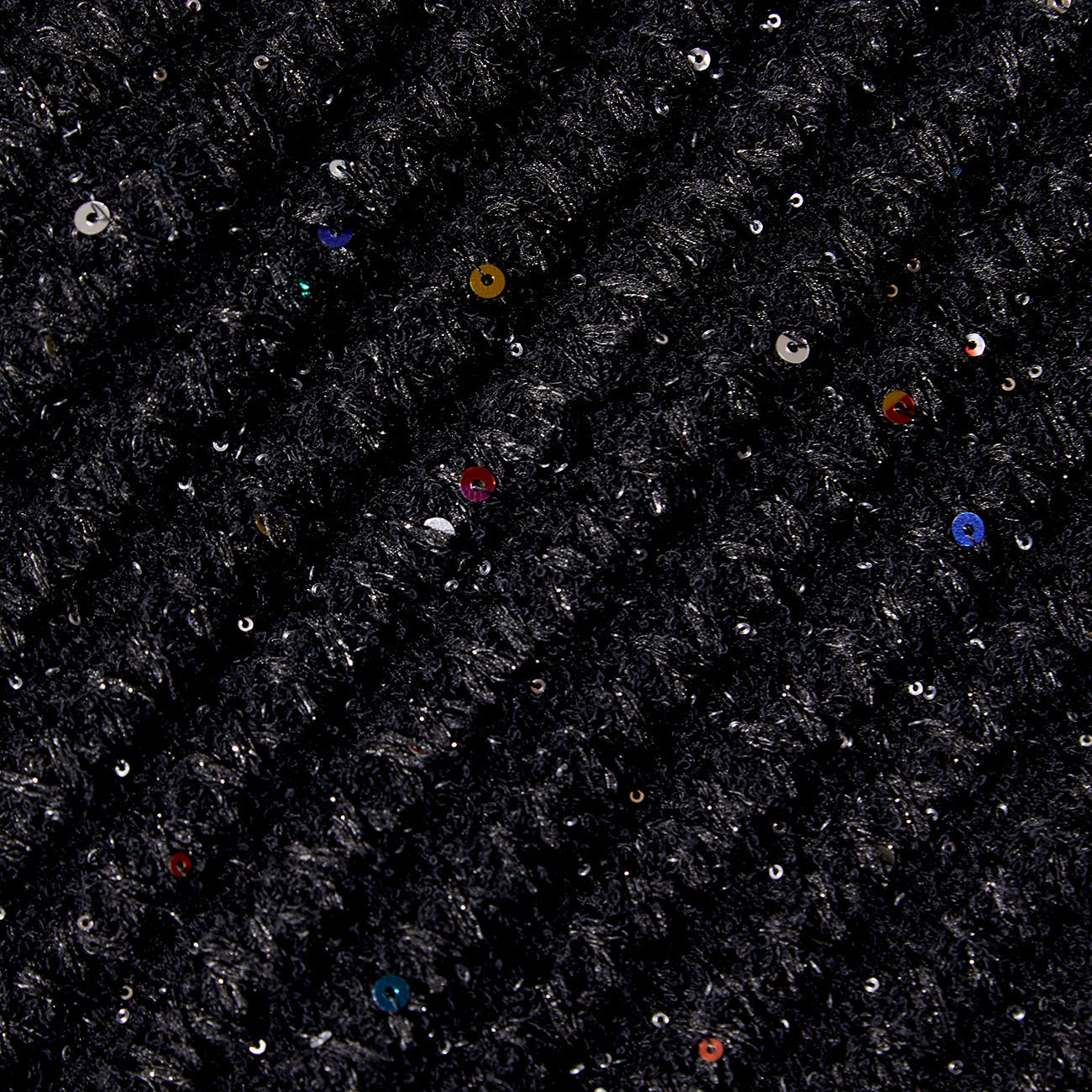 Black Sequin Knit Bandeau Top