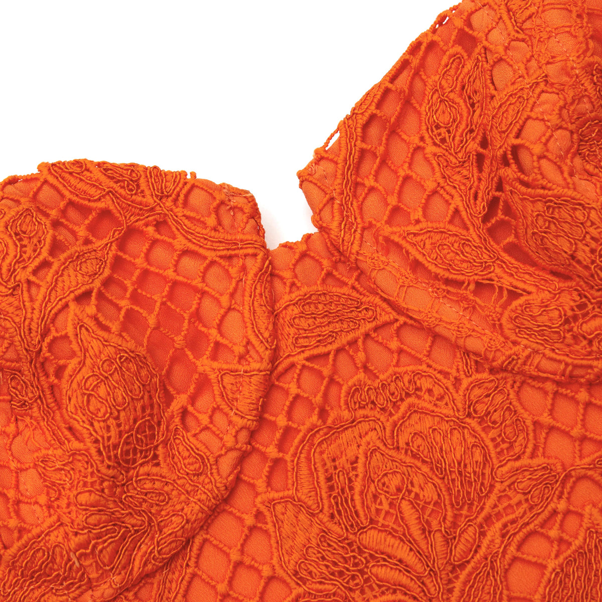 Orange Lace Midi Dress – self-portrait-EU