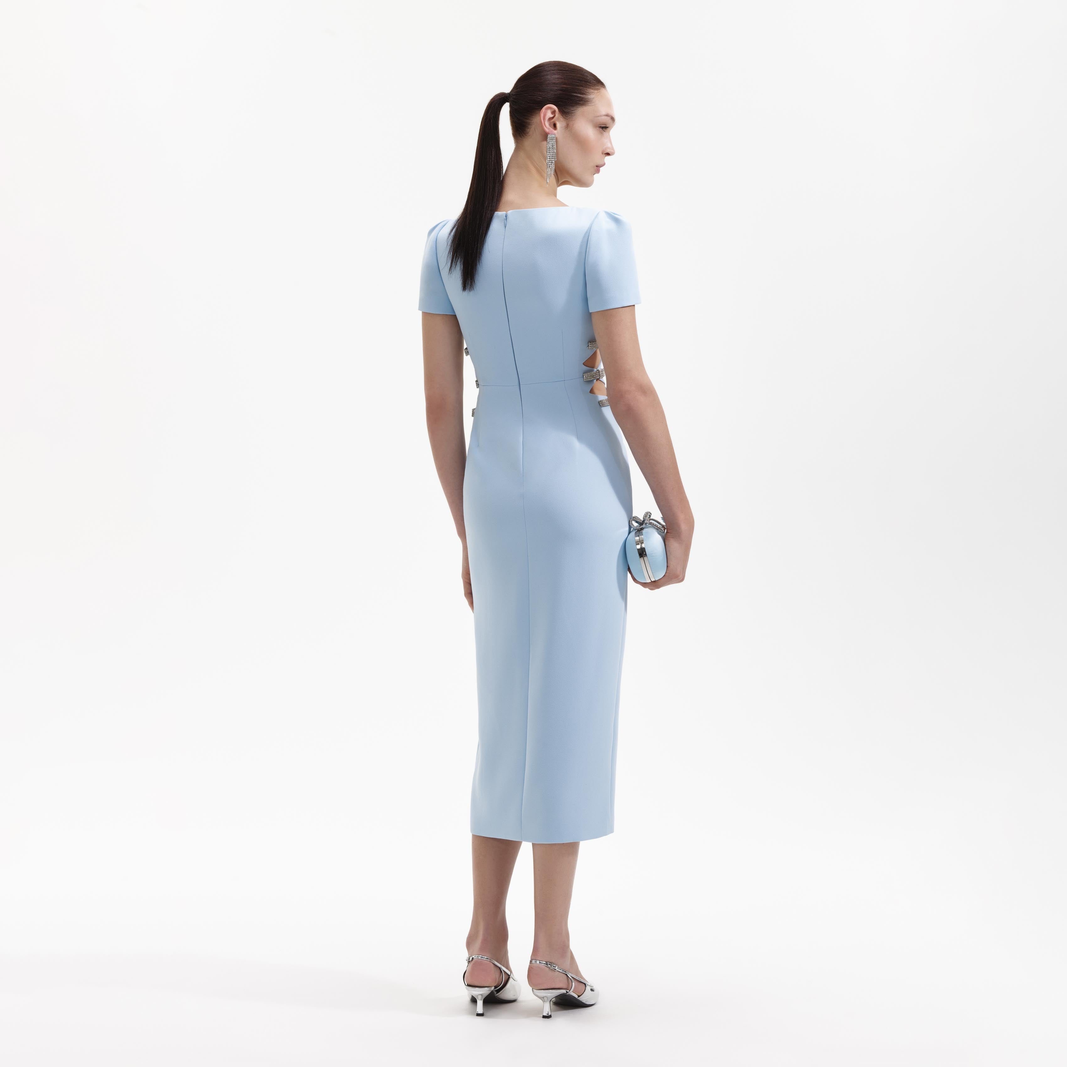 IRO Blue Eziane Crepe Slip shops Midi Dress