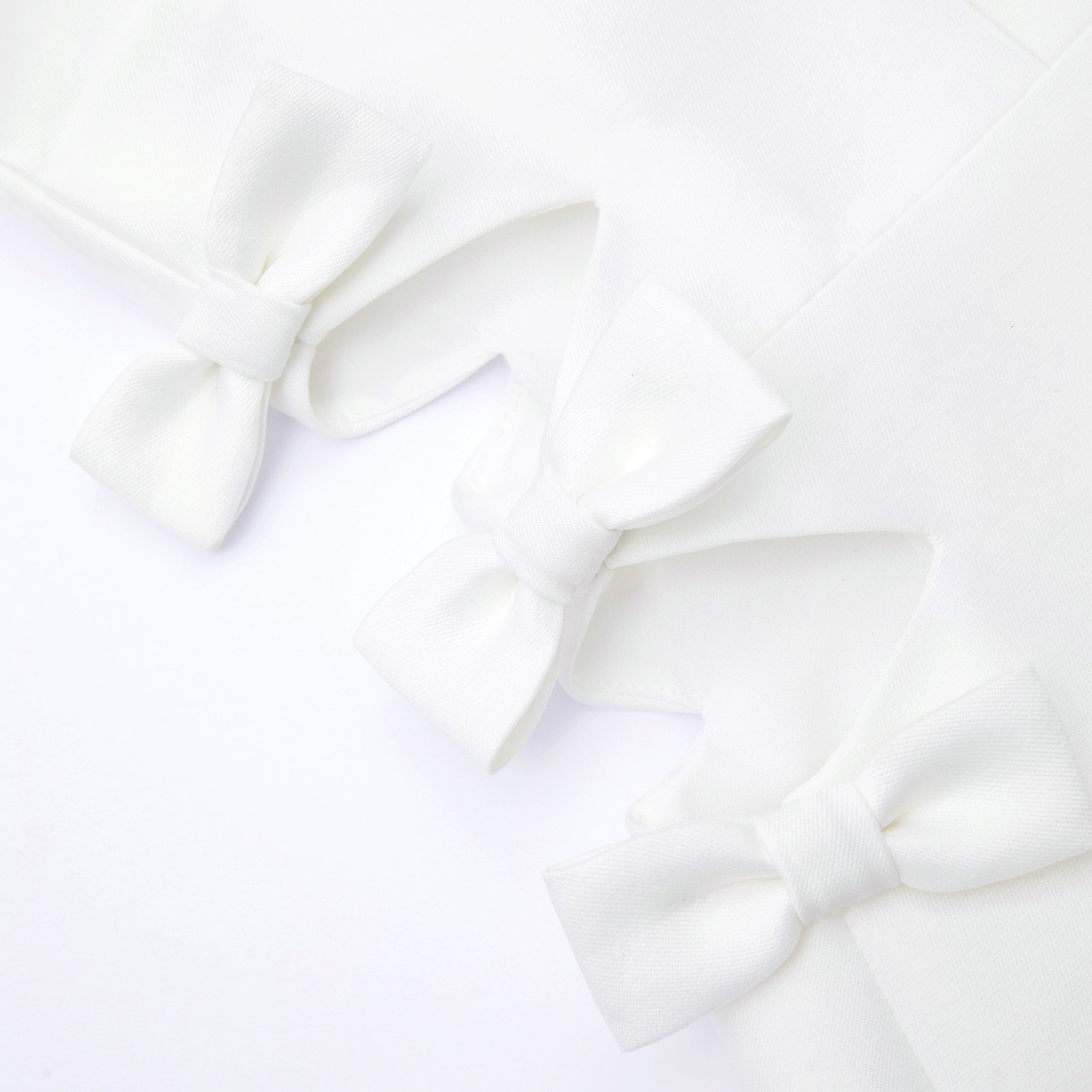 White Bow Taffeta Mini Dress