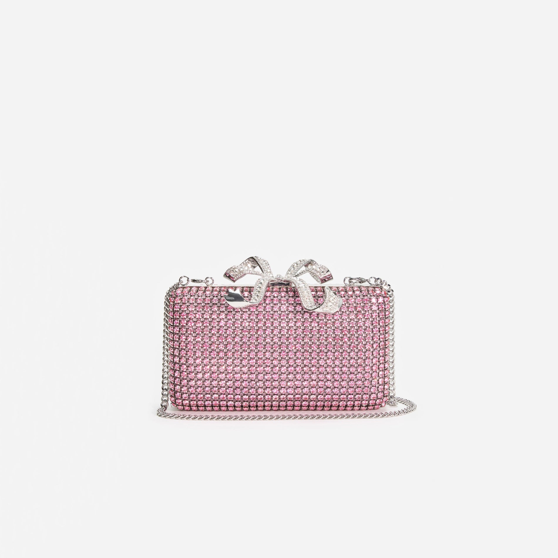 A photo of the Pink Crystal Box Clutch