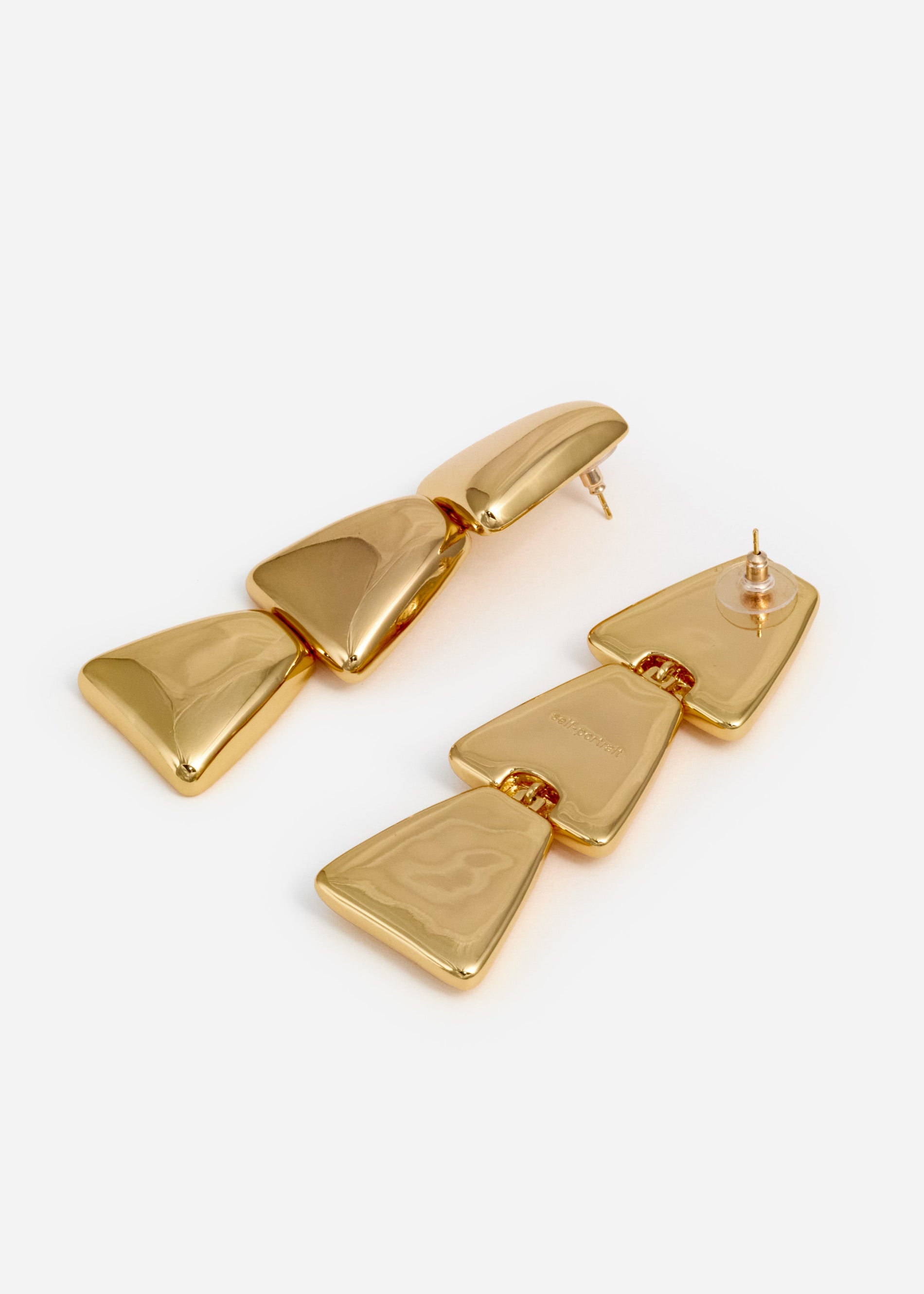 A photo of the Gold Tiered Bell Earrings