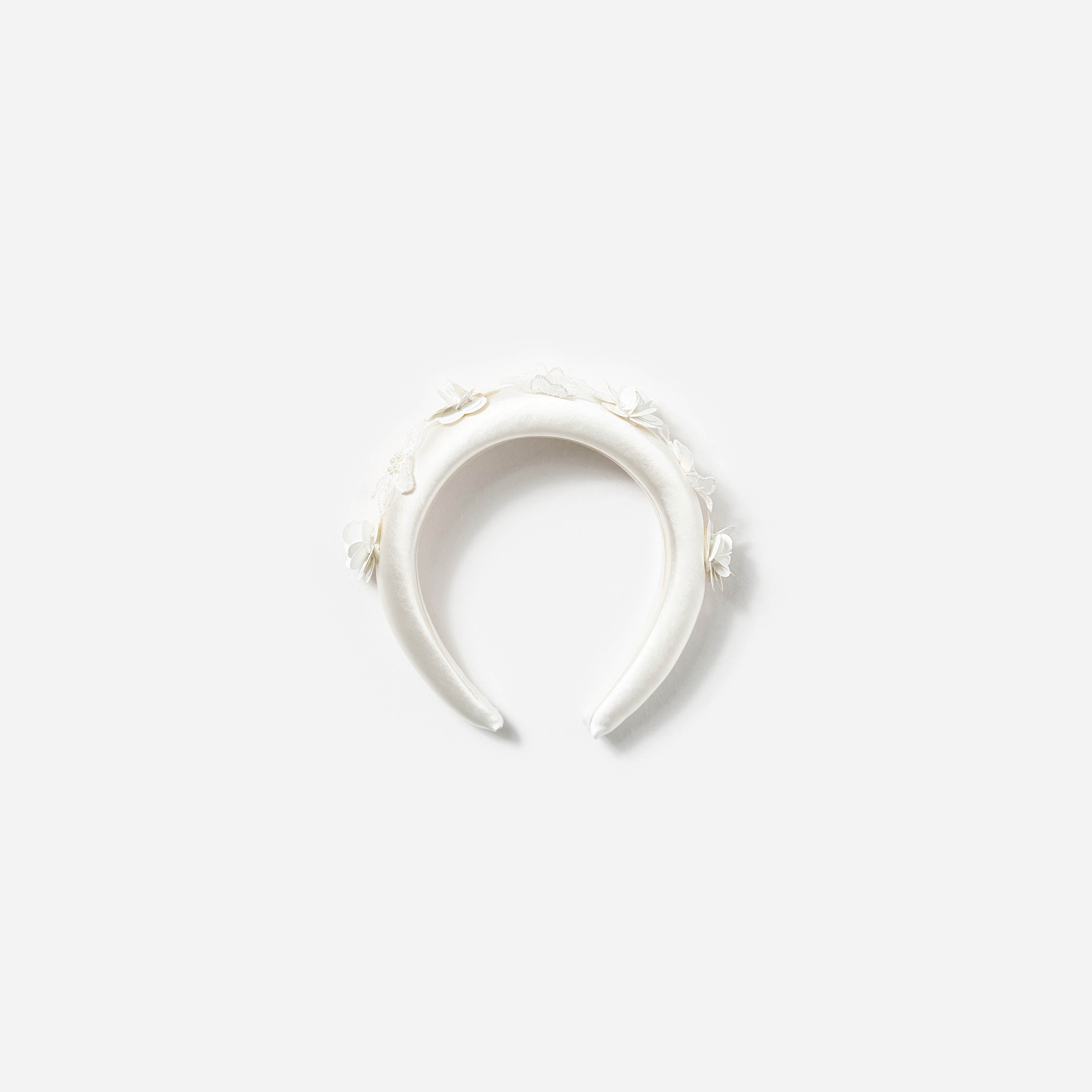 Cream Satin Flower Headband