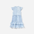 Blue Metallic Ruffle Dress