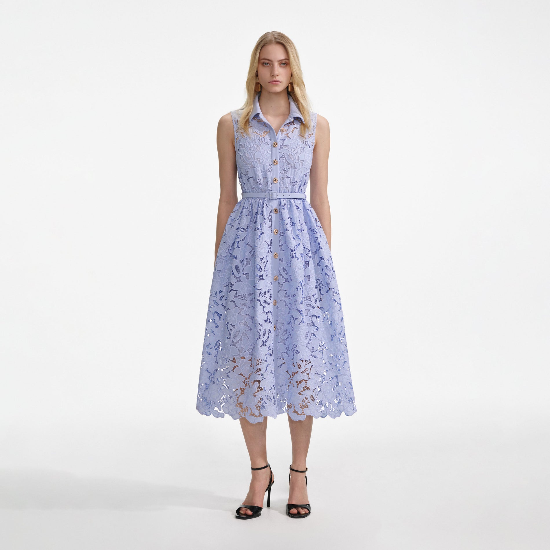 Light Blue Lace Panel Mini Dress self-portrait-EU Light Blue Lace Panel Mini Dress self-portrait-EU