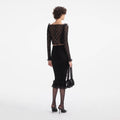 Black Lace Ruffle Top