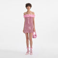 Pink Crystal Chainmail Mini Dress