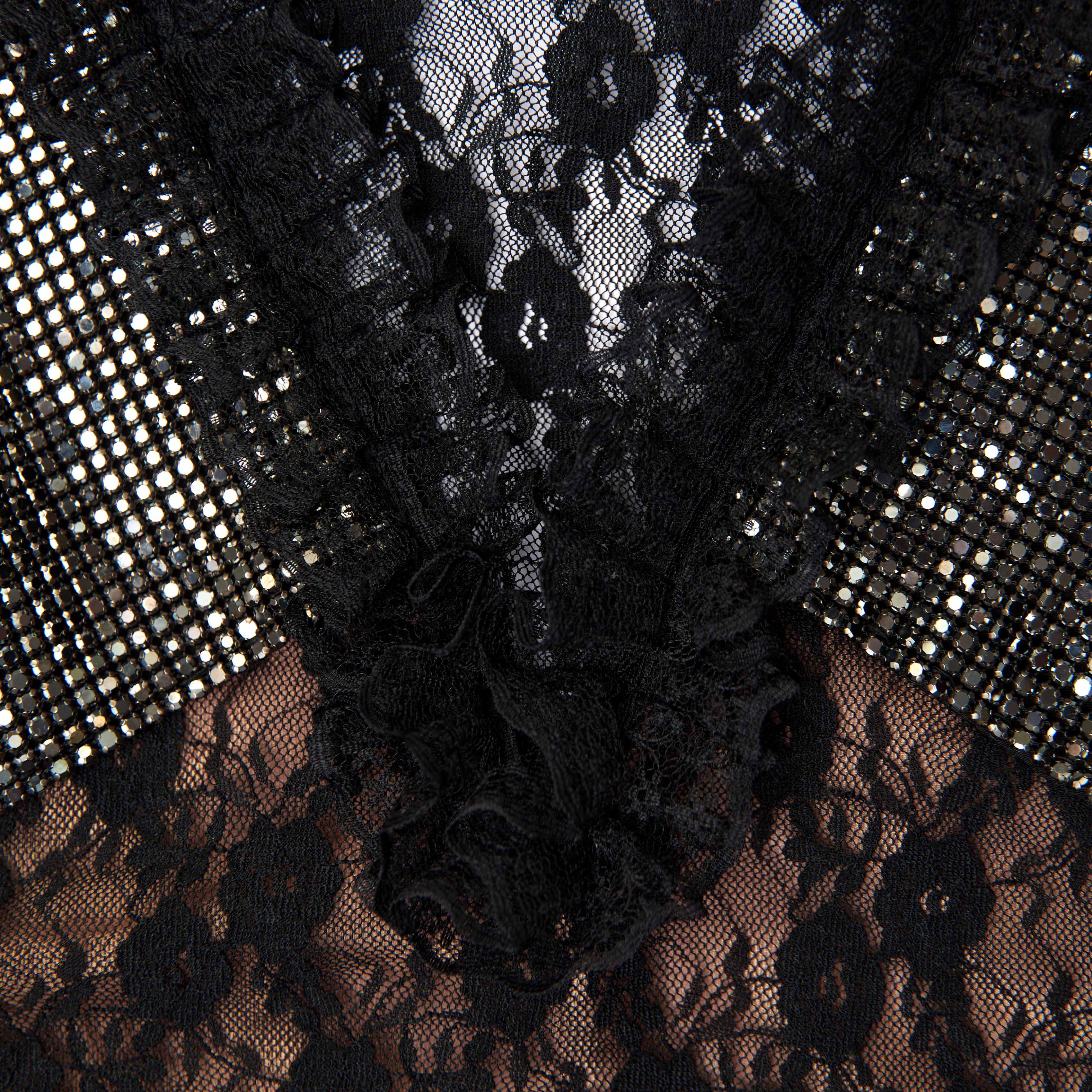 Black Lace Crystal Detail Mini Dress | Christopher Kane Residency – self- portrait-EU