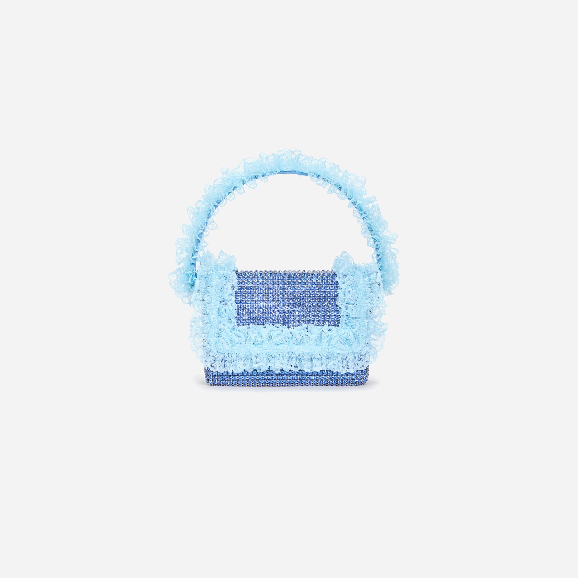 Blue Crystal Lace Detail Bag