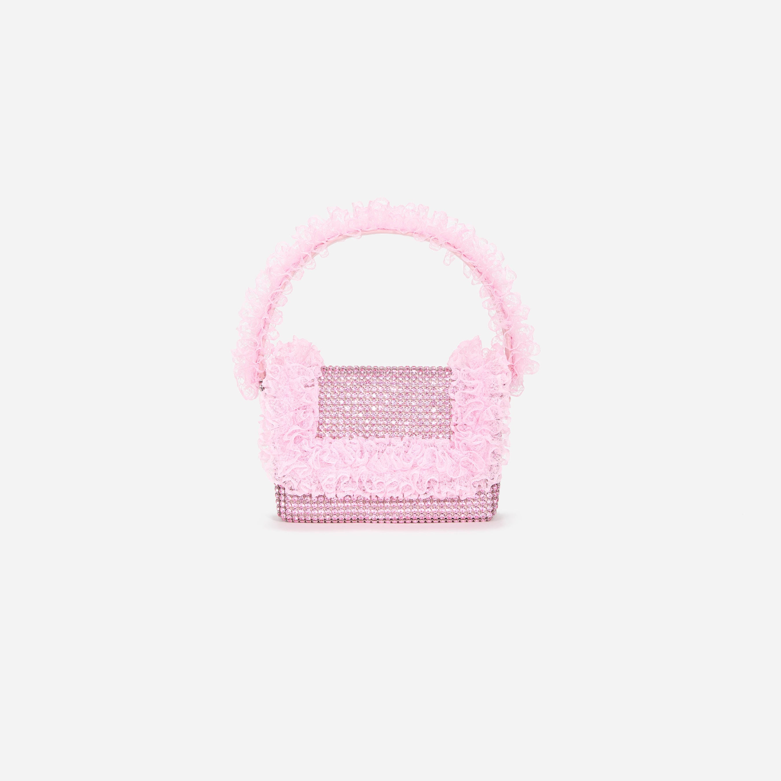 Pink Crystal Lace Detail Bag