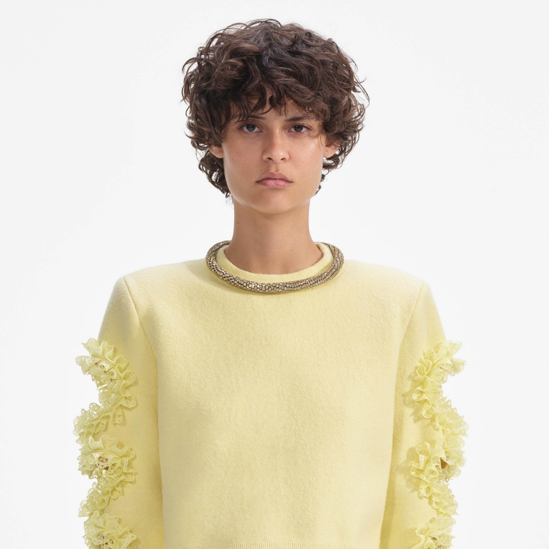 A photo of the Yellow Crystal Tube Necklace