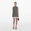 Grey Herringbone Mini Dress