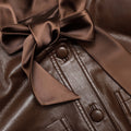 Brown Faux Leather Playsuit