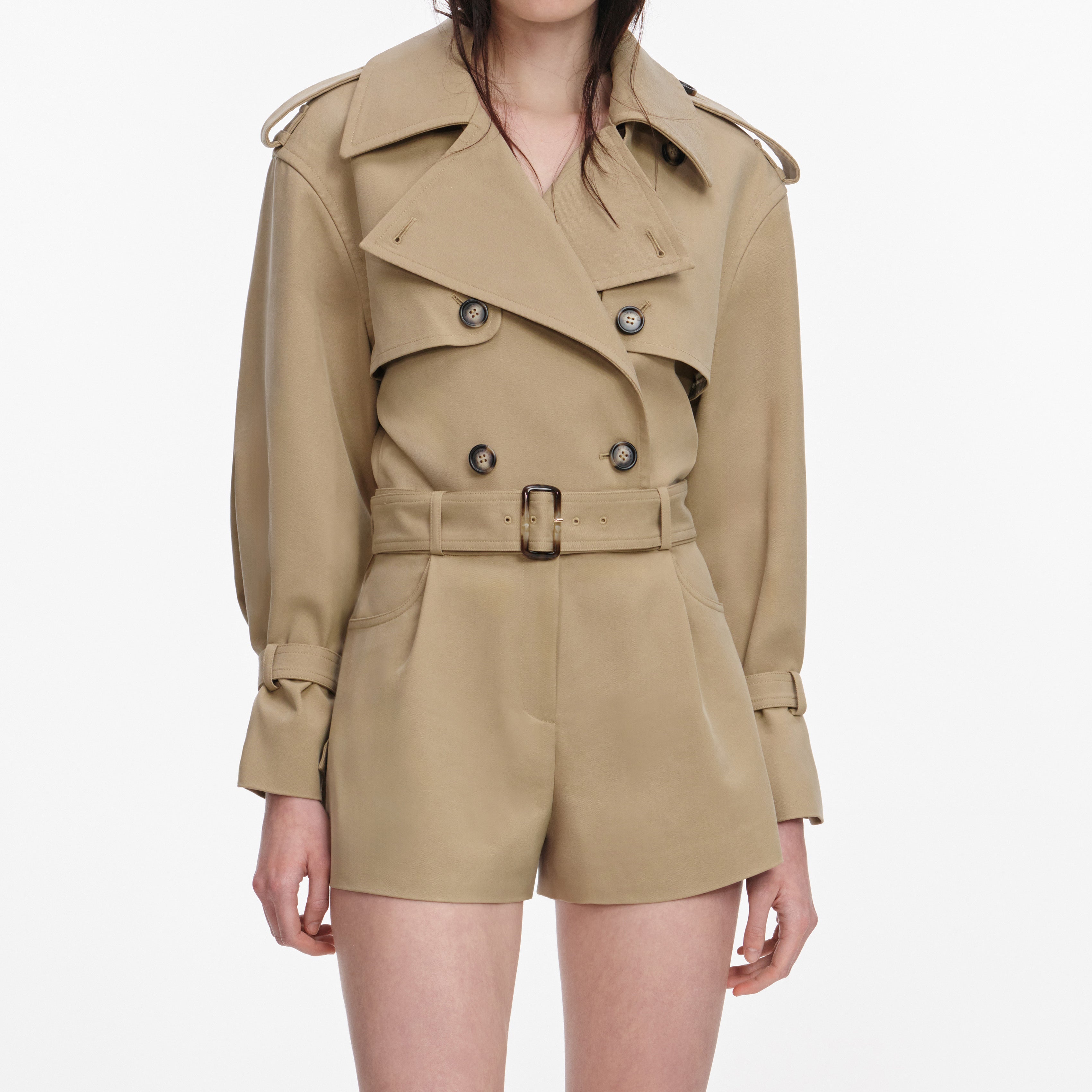 Beige Cotton Playsuit