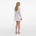 White Pointelle Knit Mini Dress