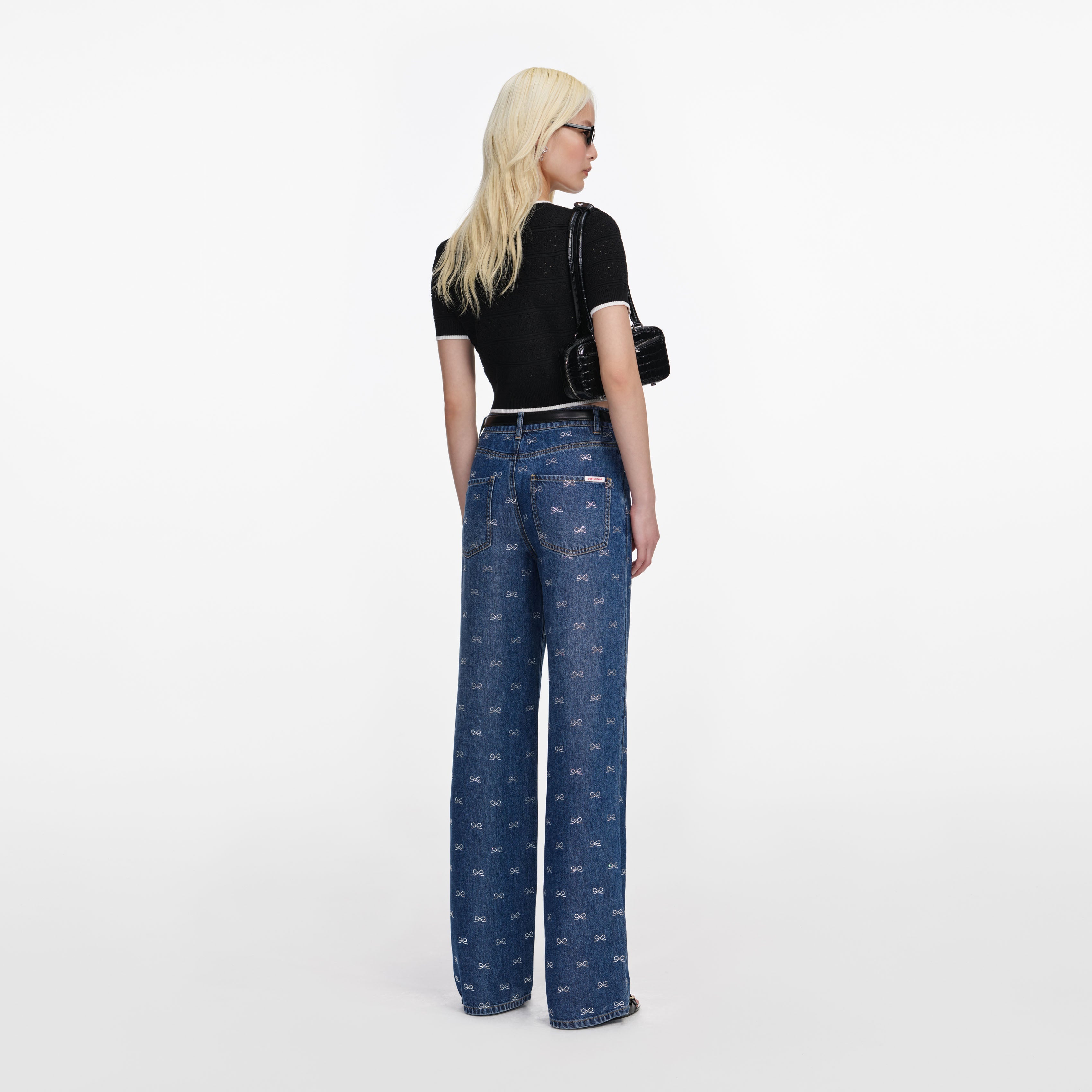 Black Pointelle Knit Top