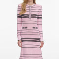 Pink Stripe Knit Midi Dress