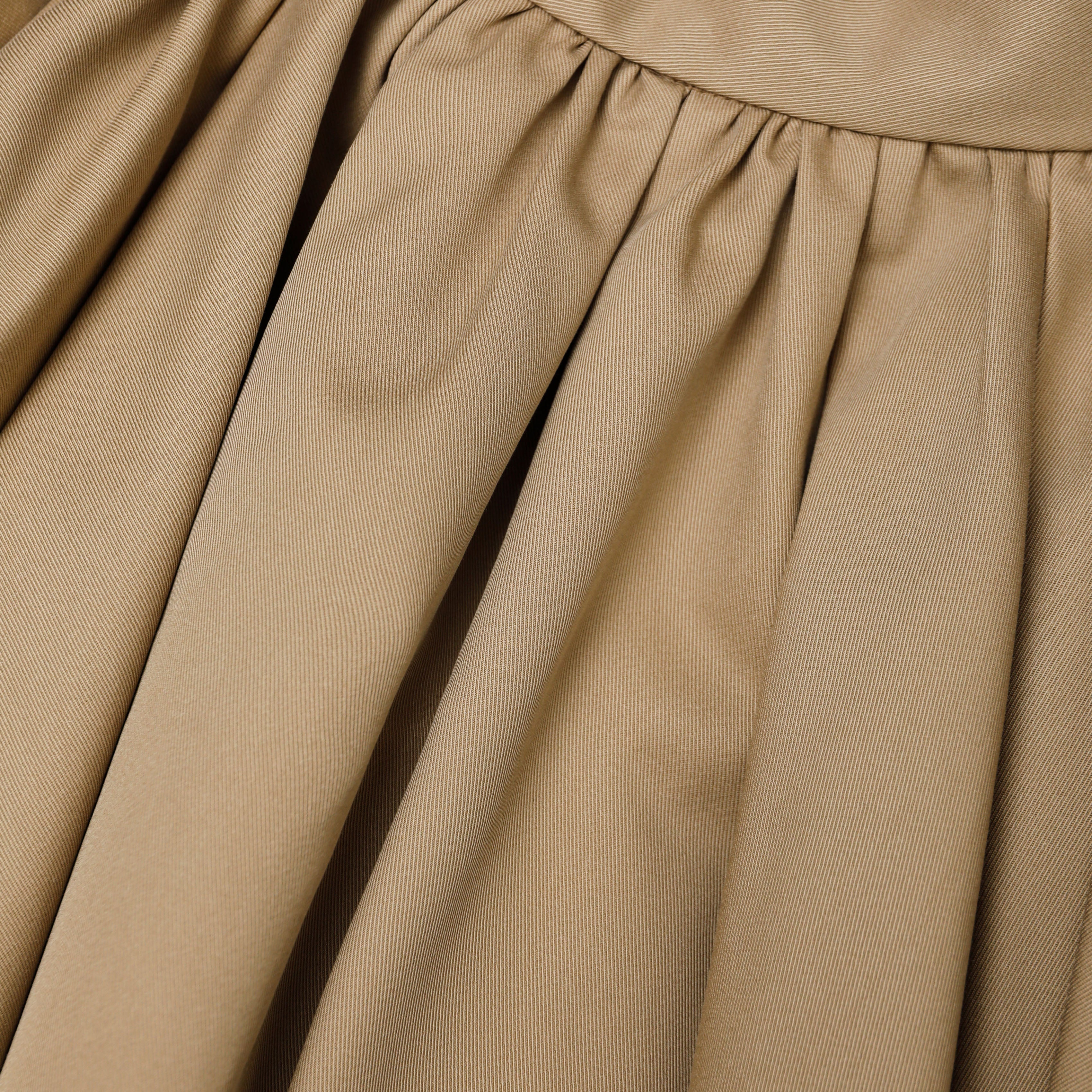 Tan Cotton Mini Skirt