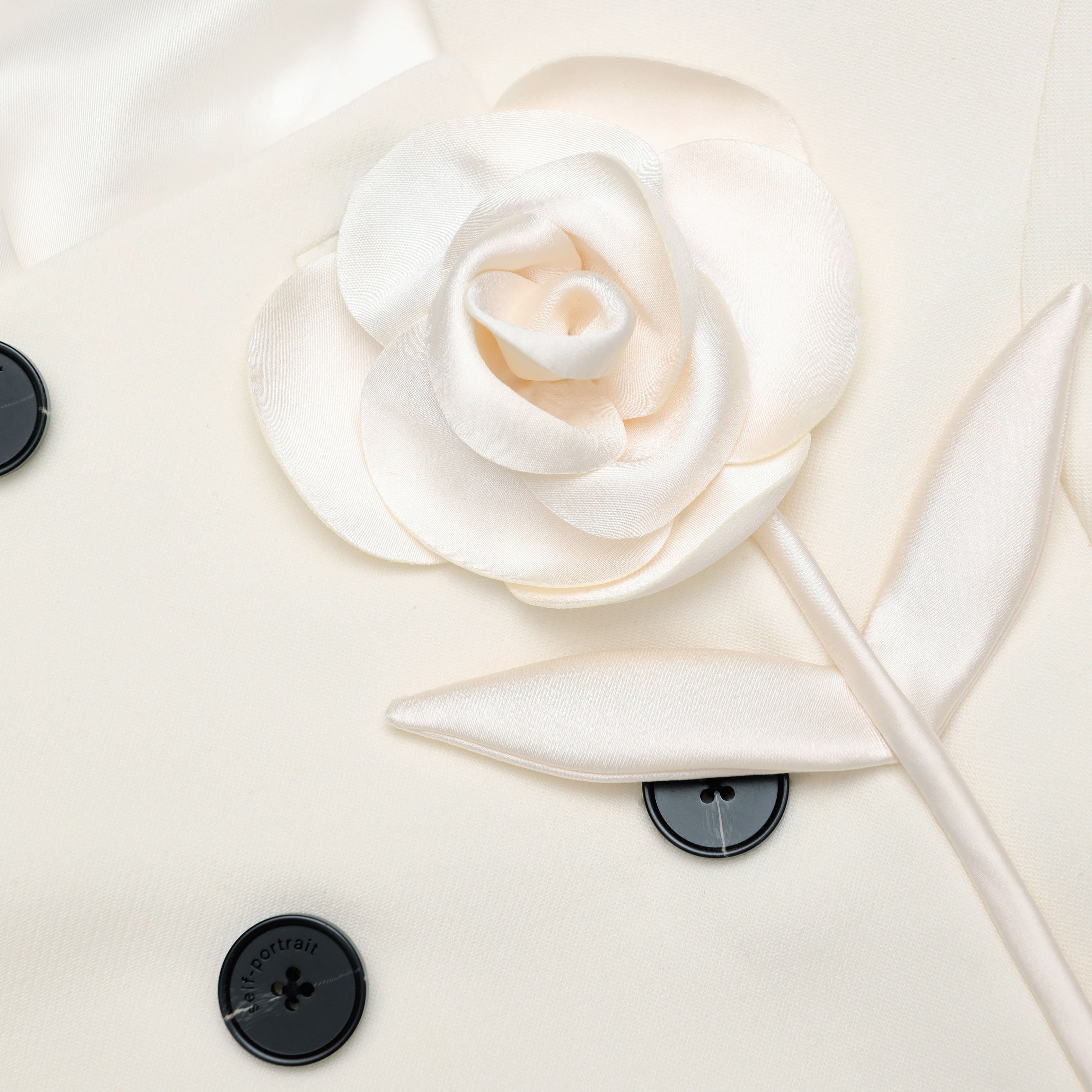 Cream 3D Flower Jacket