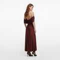 Brown Jersey Drape Midi Dress