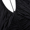 Black Jersey Gathered Maxi Dress