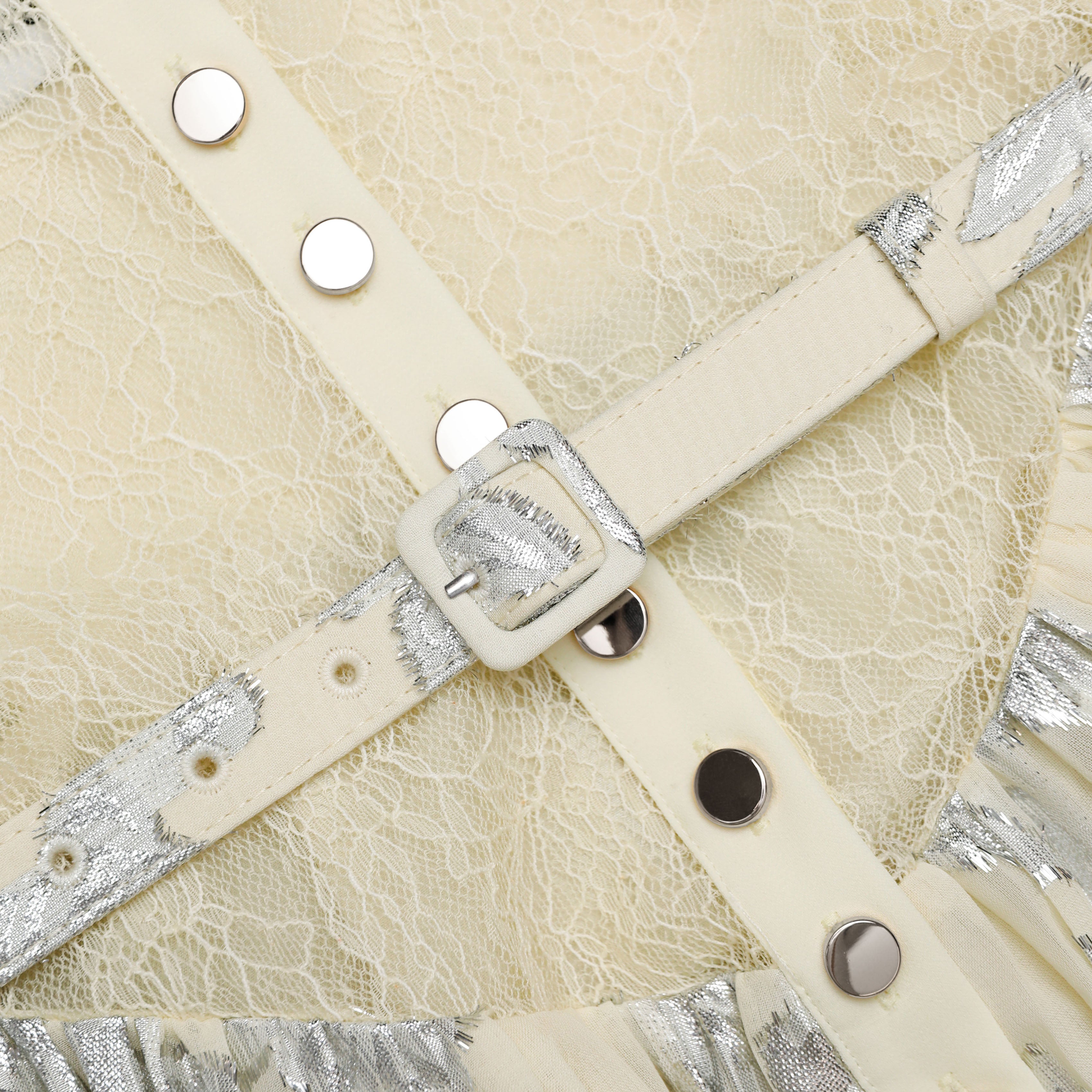 Yellow Metallic Chiffon Maxi Dress