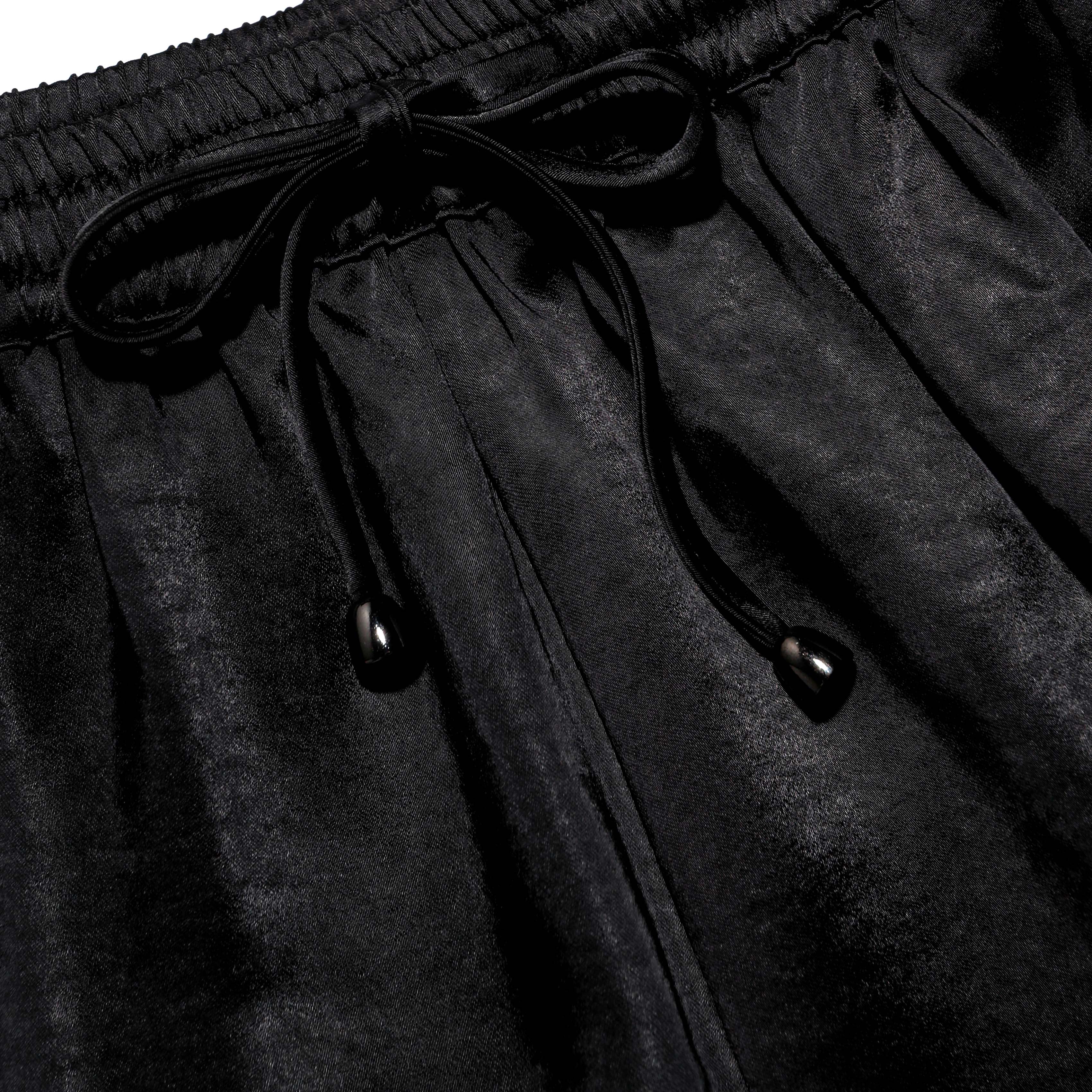 Black Satin Lace Shorts