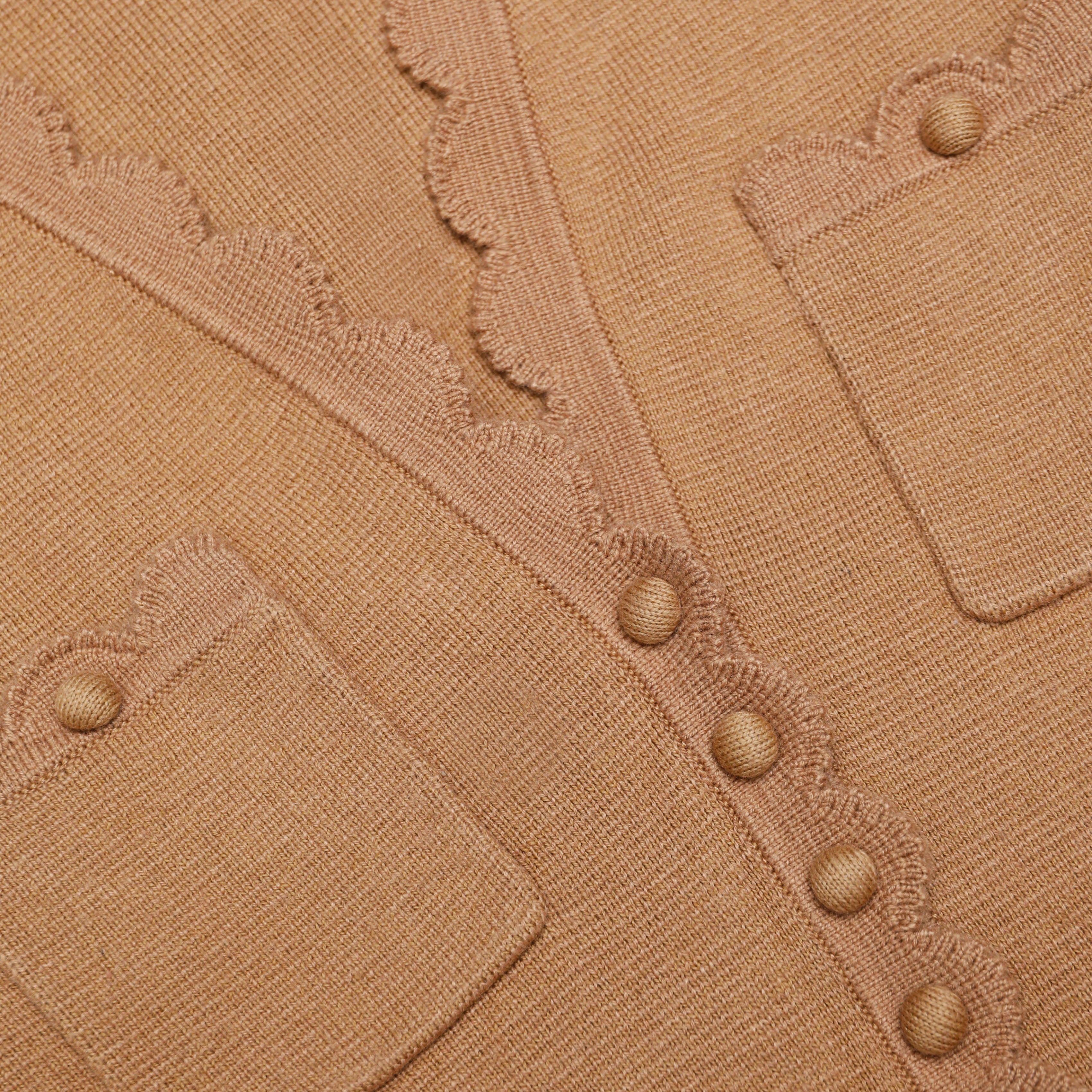 Camel Knit Peplum Midi Dress