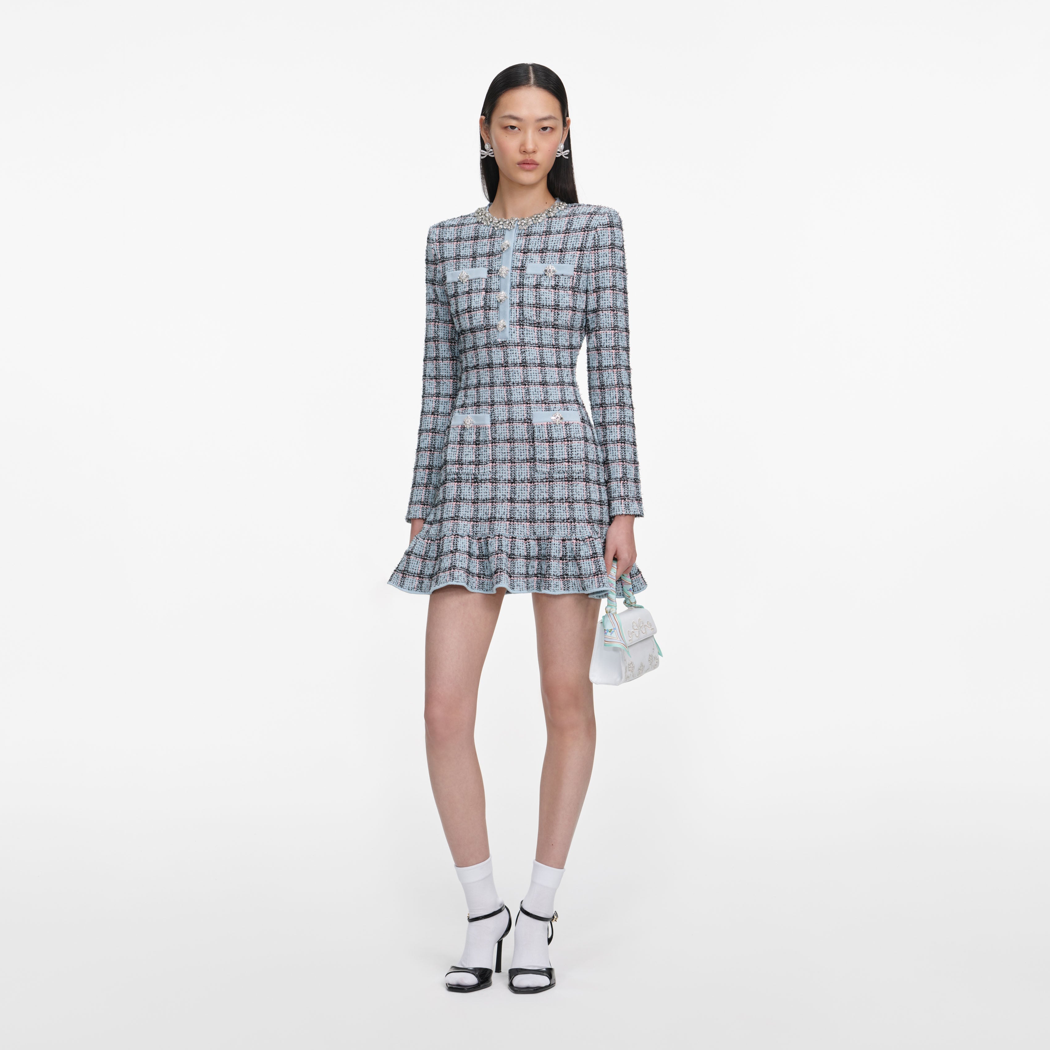 Check Blazer Mini Dress – self-portrait-EU