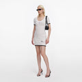 White Pointelle Embroidered Knit Mini Dress