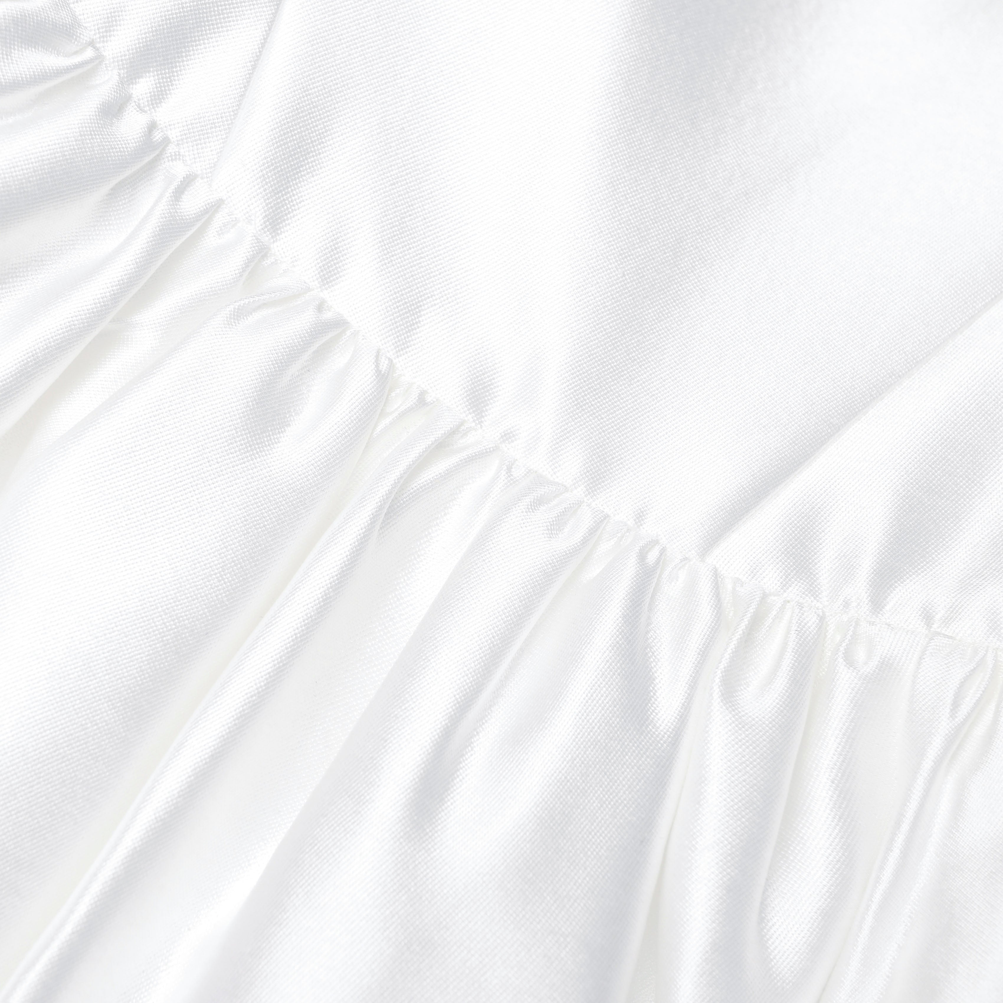 White Taffeta Strapless Midi Dress