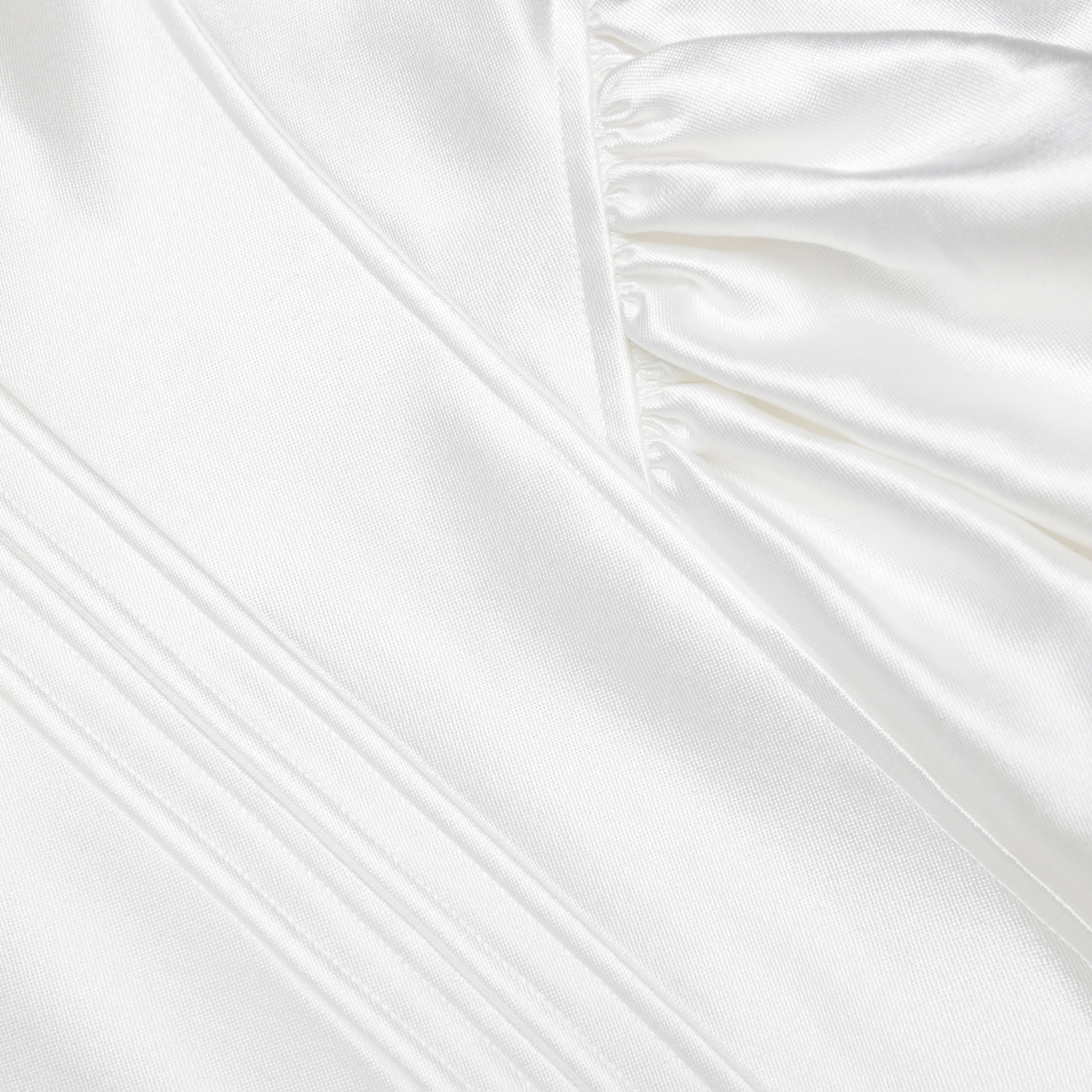 White Taffeta Flared Mini Dress